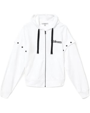 AllSaints Gig Amphia Snap-Detail Sweatshirt - White