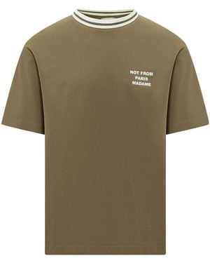 Drole de Monsieur Drôle De Monsieur Slogan Crewneck T-Shirt - Green