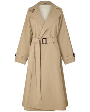 Weekend by Maxmara Fatto Water-Repellent Double-Breasted Long Sleeve Trench Coat - Natural