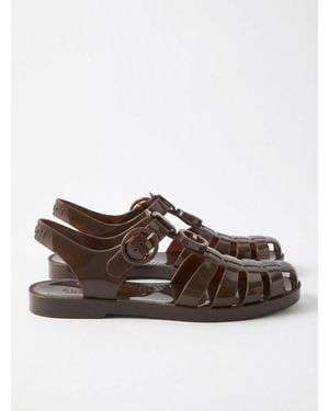 Gucci Double G Rubber Sandals - Brown