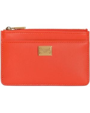 Dolce & Gabbana Calfskin Card Holder - Red