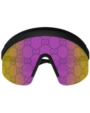 Gucci Eyewear Shield Frame Sunglasses - Purple