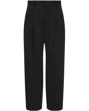 The Row Zev Virgin Wool Pleated Pants - Black