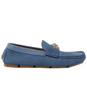 Versace Medusa Plaque Slip-On Loafers - Blue