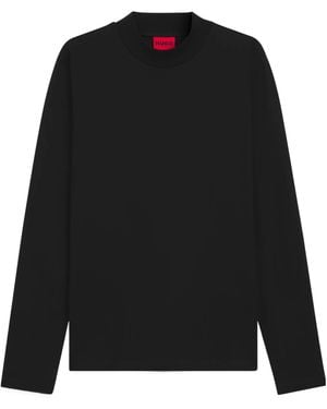 BOSS Mock Neck Slim-Fit T-Shirt - Black