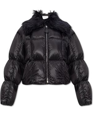 Jil Sander Quilted Faux-Fur-Collar Jacket - Black
