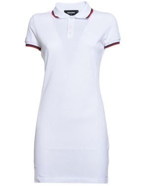 DSquared² Logo Patch Polo Dress - White