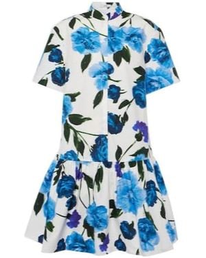 Erdem Floral Shirt Dress - Blue