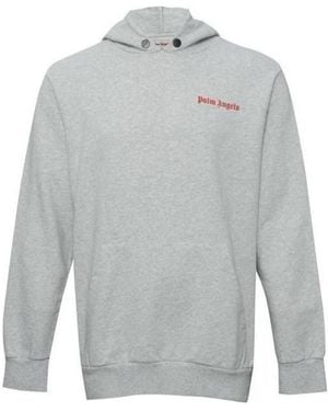 Palm Angels Logo Hooded Jumper - Grey