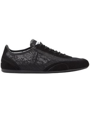 Jimmy Choo Sunny Paneled Lace Sneakers - Black