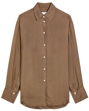 Rohe Checked Satin Shirt - Brown
