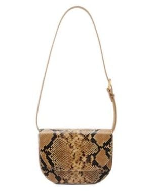 Nili Lotan Francoise Snake-Effect Leather Crossbody Bag - White