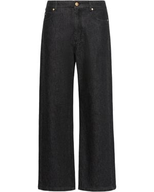 Max Mara Button-Up Wide-Leg Jeans - Black