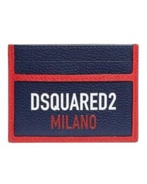 DSquared² Logo-Print Card Holder - Blue