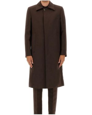 MM6 by Maison Martin Margiela Buttoned Tailored Overcoat - Brown