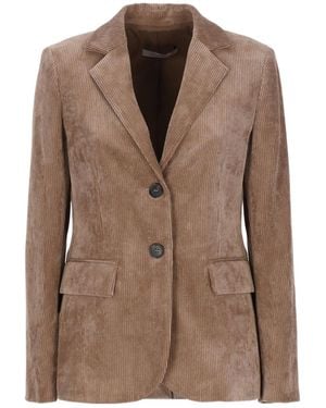 D.exterior Corduroy Single-Breasted Blazer - Brown