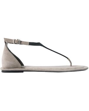 Brunello Cucinelli Monili-Detailed Flat Sandals - Metallic