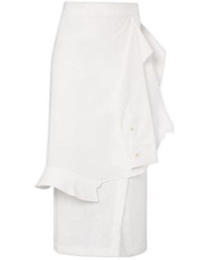Rohe Asymmetric Cotton-Blend Midi Skirt - White