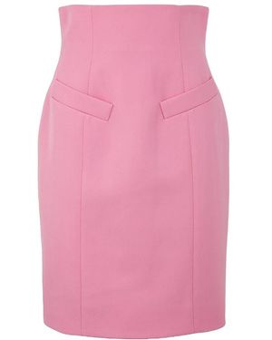 Balmain Rear Zipped Pencil Skirt - Pink