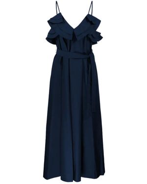 P.A.R.O.S.H. Ruffled Midi Dress - Blue