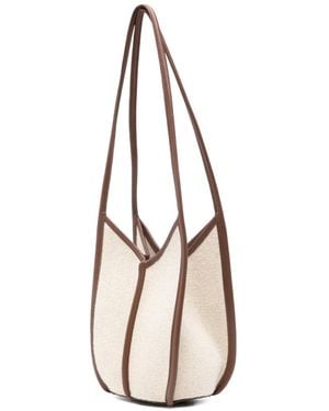 Hereu Calella Bucket Leather-Trimmed Shoulder Bag - White