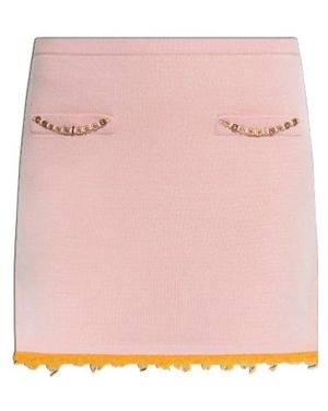CASABLANCA Double Face Frayed-Edege Mini Skirt - Pink
