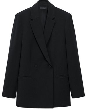 Theory Admiral Crepe Relaxed Double-Breasted Blazer - Black