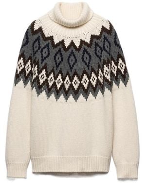 Prada Turtleneck Knitted Sweater - Multicolor