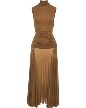 Magda Butrym High-Neck Maxi Dress - Natural