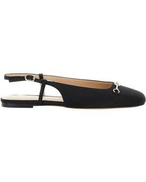 Twinset Satin Slingback Ballet Flats - Black