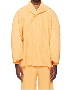 Homme Plissé Issey Miyake Pleated Casual Jacket - Orange