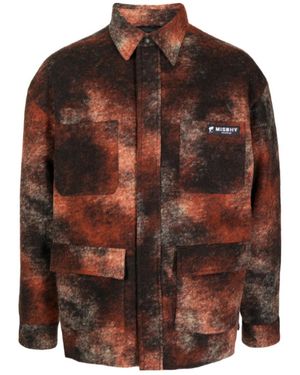 MISBHV Patterned Logo-Patch Shirt - Brown
