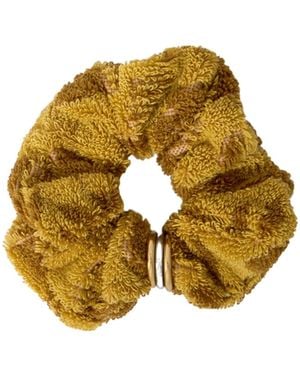 Chloé Chloé Logo Engraved Terry Scrunchie - Metallic