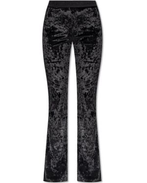 Versace Jeans Couture Couture Flared Velour Trousers - Black