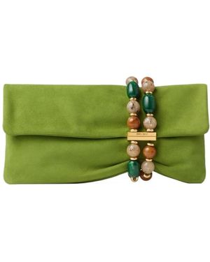 Jimmy Choo Zandra Beaded Clutch Bag - Green
