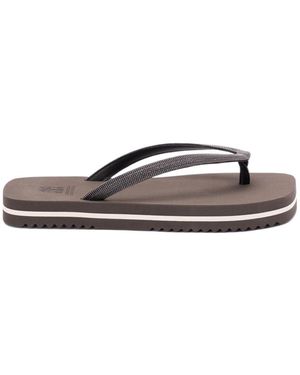 Brunello Cucinelli Monili-Embellished Flip Flops - Brown