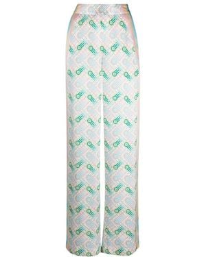 CASABLANCA Ladies Ping Pong Silk Trousers - Multicolour