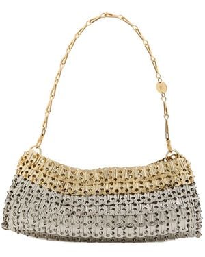 Rabanne 1969 Skyline Two-Tone Disc Shoulder Bag - Metallic