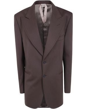 N°21 Peak-Lapels Single-Breasted Blazer - Brown