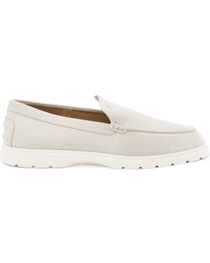Tod's Logo Embossed Slip-On Loafers - White