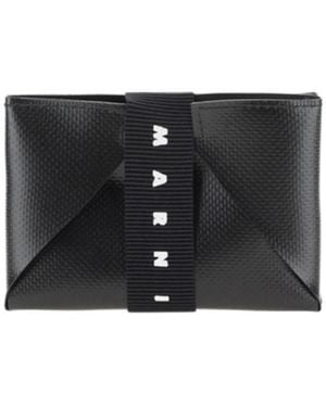 Marni Origami Logo Printed Cardholder - Black