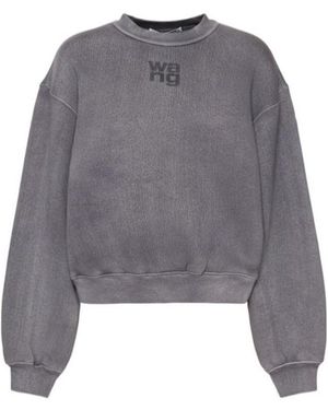 Alexander Wang Long-Sleeved Round-Neck Sweater - Gray