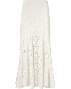 RIXO London Lace Midi Skirt - White