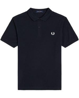 Fred Perry Logo Embroidered Polo Shirt - Blue