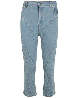 Mugler Belt-Strap Jeans - Blue