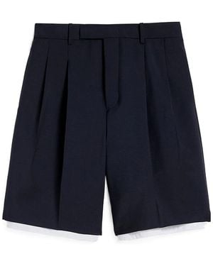 Jil Sander Double-Layer Pleated Shorts - Blue
