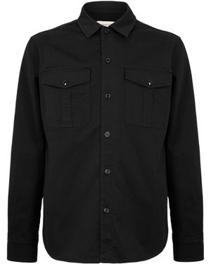 Moncler Denim Button-Down Overshirt - Black