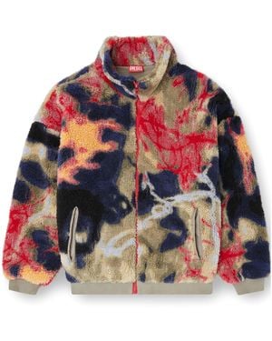 DIESEL Luke Jacquard Fleece Jacket - Red