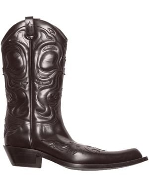 Acne Studios Pointed Toe Leather Cowboy Boots - Brown