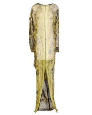 Rick Owens Chiffon Long-Sleeved Dress - Metallic